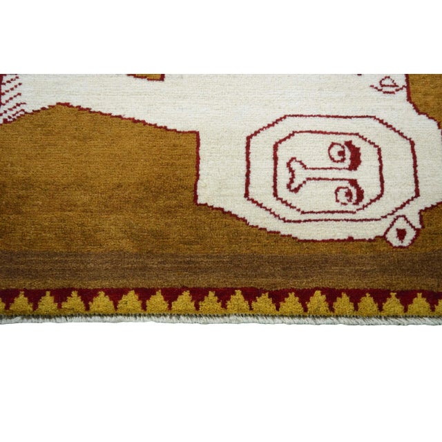 Hand-Knotted Gabbeh Rug with Lion Motif For Sale - Image 6 of 11