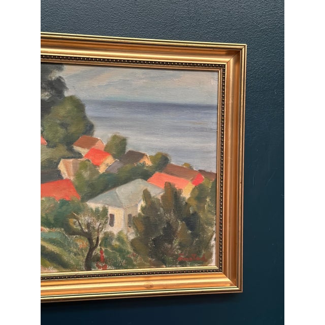 Bernhard Önstad, Coastal Village, 1960s, Oil on Panel, Framed For Sale - Image 4 of 16