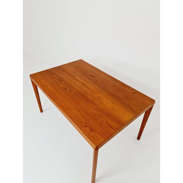 Danish Rectangular Teak Table with Two Extension Leaves by Henning Kjaernulf, 1960s For Sale - Image 4 of 12