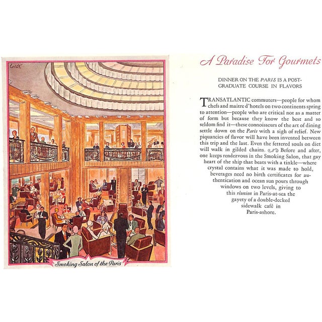 "Ile De France: The Rue De La Paix of the Atlantic" 1930 For Sale - Image 11 of 12