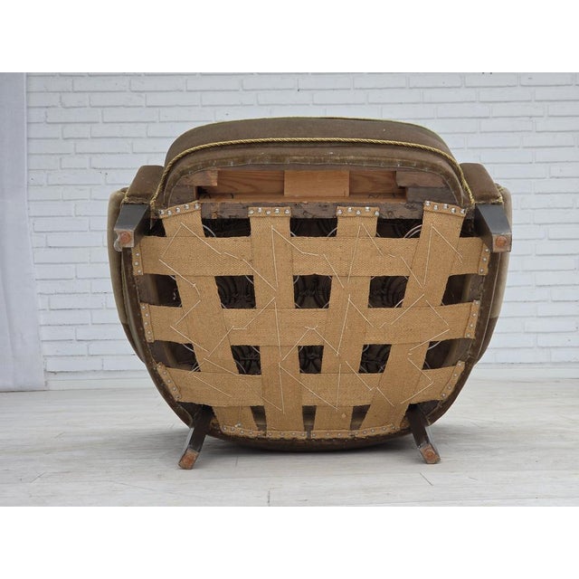 Danish Armchair in Green Furniture Velour, 1960s For Sale - Image 18 of 18