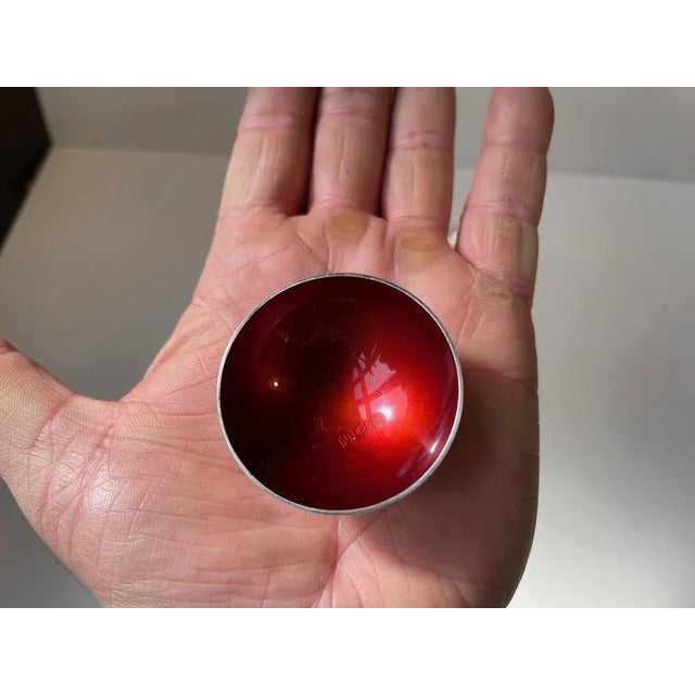 Salt & Pepper Set in Sterling Silver and Enamel from Volmer Bahner, 1960s, Set of 3 For Sale - Image 6 of 8