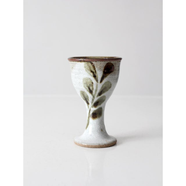 Late 20th Century Vintage Handmade Studio Pottery Goblet For Sale - Image 5 of 11