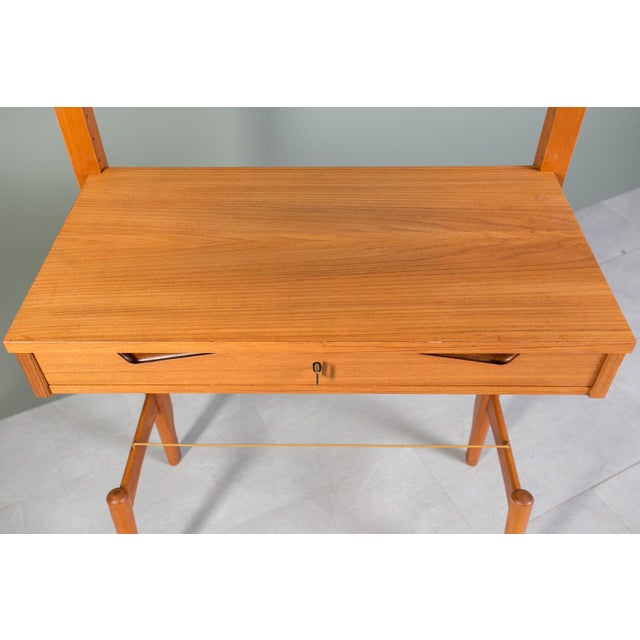 1960s Modular Wall Unit in Teak from Brodrene Jatog Mobelfabrik, 1960s For Sale - Image 5 of 15