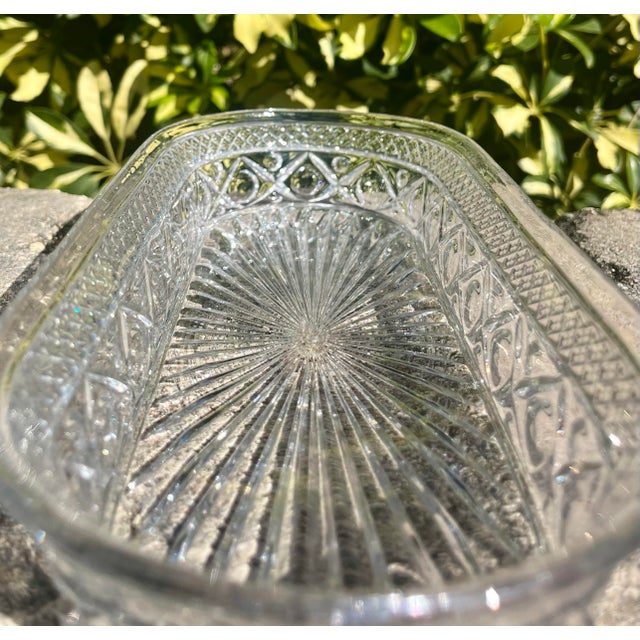 Glass Early 20th Century Crystal Cut Glass Oval Celery Dish For Sale - Image 7 of 9