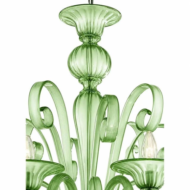 Venetian Green Murano Glass Chandelier by Simoeng for Simoeng For Sale - Image 4 of 6