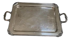 1920s Large English Silverplate Serving Tray