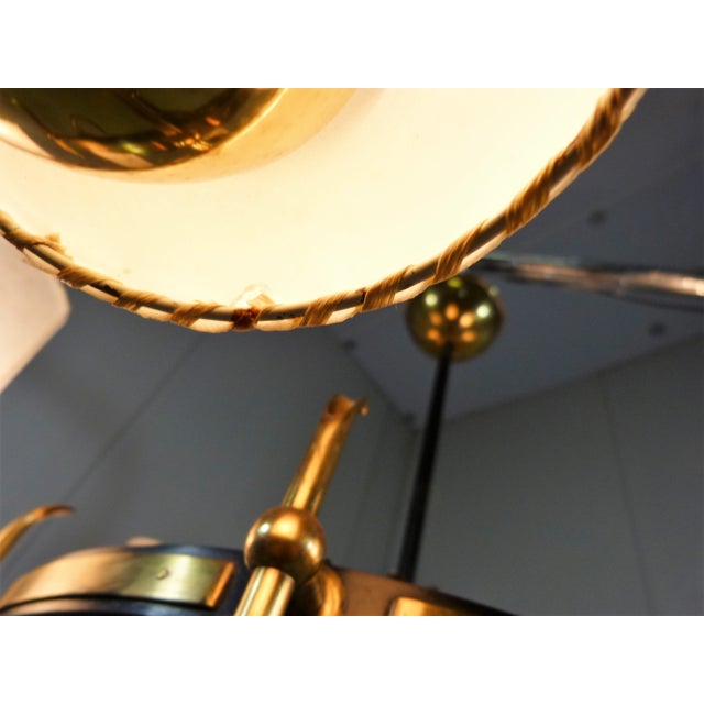 Finnish Brass Chandelier with Polyester Shades and Glass Diffusers, 1950s For Sale - Image 9 of 18