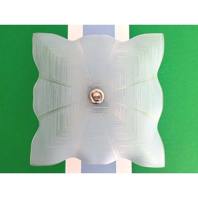 Moe Light 1940s Blue Geometric Sun Flush Light For Sale - Image 4 of 17