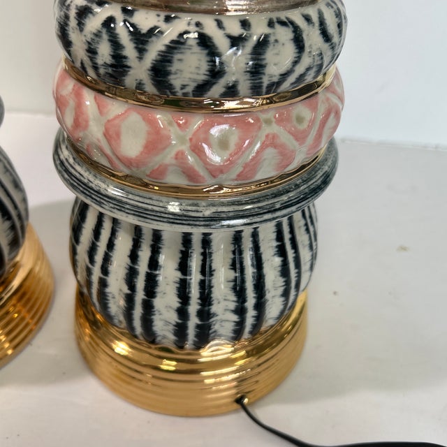 Pair of 50s Ceramic Lamps For Sale - Image 9 of 12