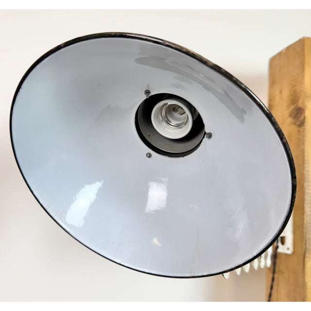 Industrial Black Enamel Scissor Wall Lamp, 1950s For Sale - Image 9 of 18