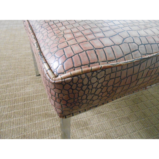 MidCentury Chrome Leather Ottomans A Pair Chairish