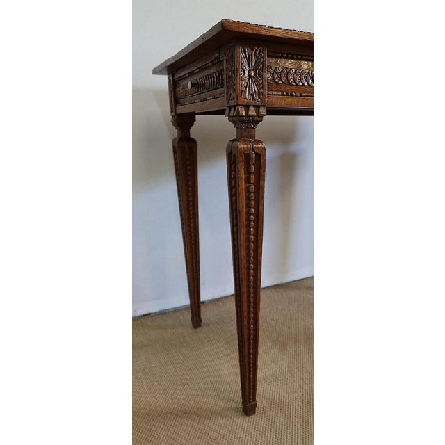Small Louis XVI Side Table in Solid Oak, 1900 For Sale - Image 11 of 18