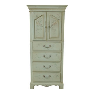 Ethan Allen Paint Decorated Narrow Armoire Lingerie Chest For Sale
