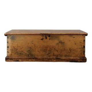 Antique Primitive Trunk With Stunning Dovetailed Joinery For Sale