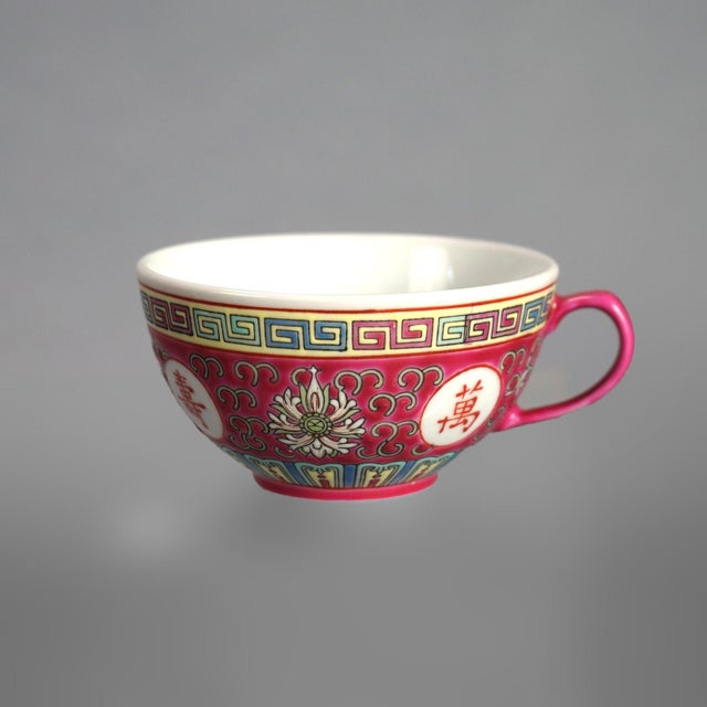 Vintage 33 Piece Chinese Republic Porcelain Tea Set, Circa 1930 For Sale - Image 6 of 10
