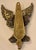 Circa 1900 antique brass eagle door knocker, English. Good, heavy quality. Very well cast. Worn "England" stamp. Backplate...