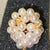 Beautifully crafted pearl cluster ring. Pearls are attached on gold stems, accented with leaves. Pearls are approx 5mm....