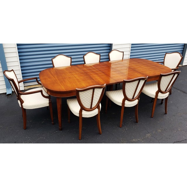 Drexel Heritage Dining Room Set Table, 3 Leafs and 8 Hepplewhite