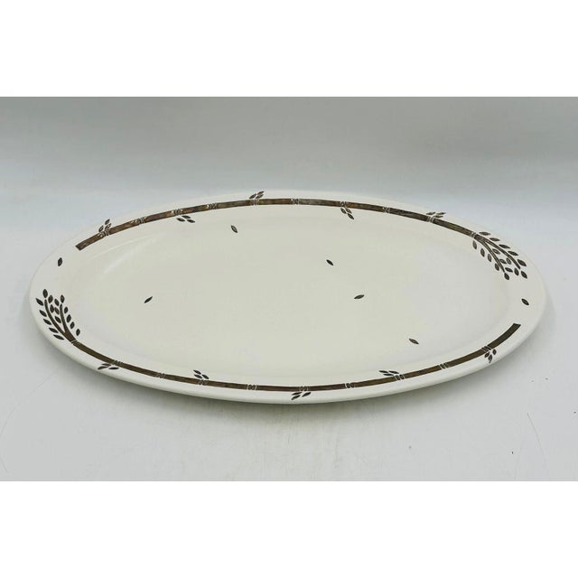 Modern 1980s Modern Emilia Castillo Taxco Silver Bamboo Porcelain Oval Platter For Sale - Image 3 of 18