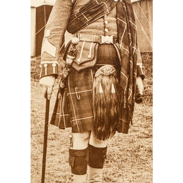 1910s Fantastic Original Liverpool Scottish Regiment Scotland Antique World War I Framed Portrait Man in Uniform Photograph Home Decor For Sale - Image 5 of 8