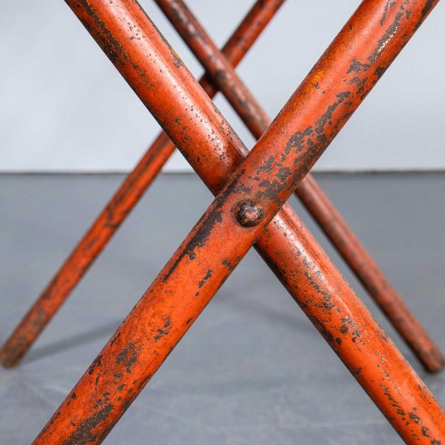 Heavy Duty Folding Red Metal Dining Table, 1970s For Sale - Image 3 of 13