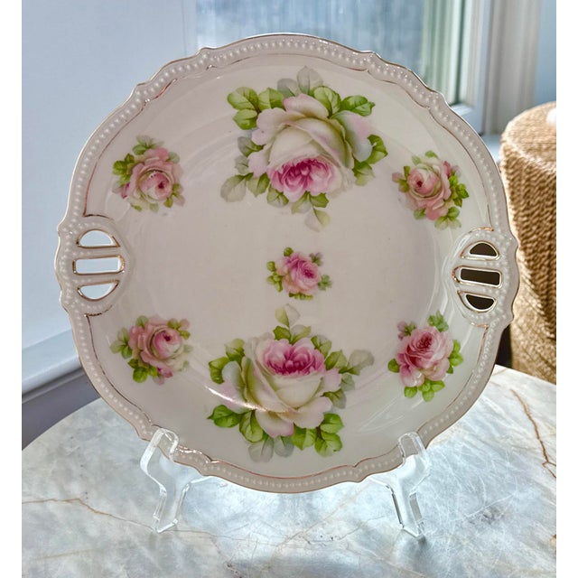 Traditional 1920s German P K Silesia Handled Platter For Sale - Image 3 of 7