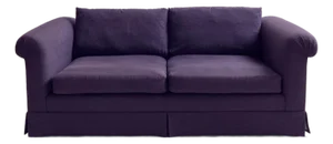 The Vintage Deep Plum Linen Down-Filled Loveseat