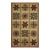 1960s Beige Vintage Geometric Initals Em 63 American Folk Art Hooked Wool Rug For Sale