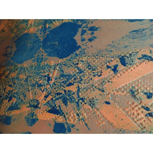 1980s 1980s Ted Thomas Abstract Orange Green Hand Signed Limited Edition Etching For Sale - Image 5 of 5