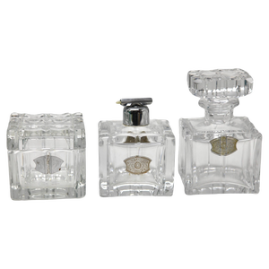 Crystal Set from Val Saint Lambert, Belgium, 1950s, Set of 3