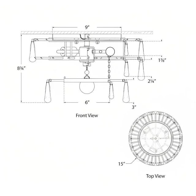 Transitional AERIN for Visual Comfort Signature Liscia Small Flush Mount in Burnished Silver Leaf with Crystal For Sale - Image 3 of 3
