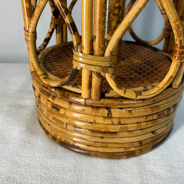 Vintage Boho Bent Bamboo Table Lamp For Sale In Chicago - Image 6 of 7