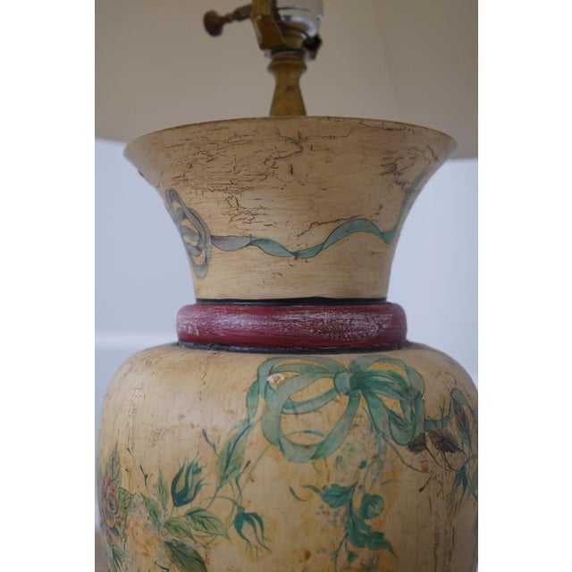 Venetian Paint Decorated Urn Shaped Lamp For Sale In Philadelphia - Image 6 of 11