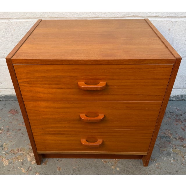 Mid-Century Modern Mid-Century Modern Teak Three-Drawer Nightstand For Sale - Image 3 of 11