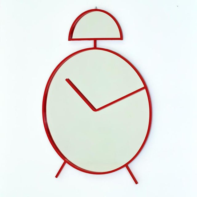 Contemporary Mid-Century Pop Art Alarm Clock Wall Mirror by Pilm, Italy, 1970s For Sale - Image 3 of 13