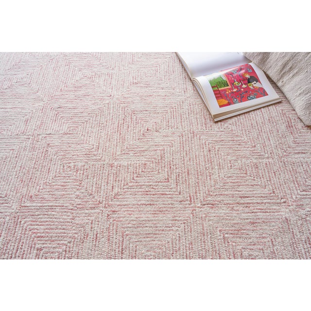 2020s Exquisite Rugs Barnham Tufted New Zealand Wool & Cotton Pink/Ivory Rug-9'X12' For Sale - Image 5 of 7