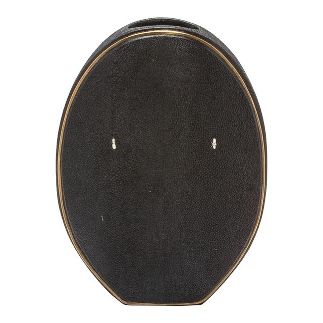 Shagreen Vase With Brass Details by R&y Augousti For Sale