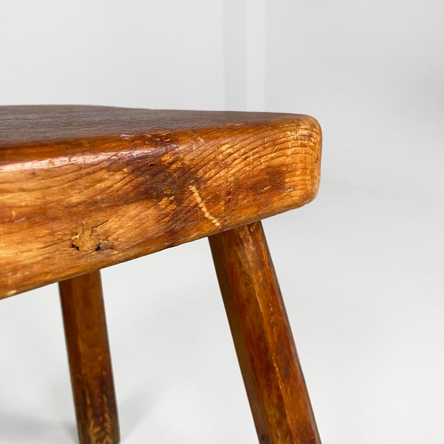 Italian Modern Rounded Square Wooden Stools, 1970s, Set of 2 For Sale - Image 17 of 18