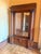 Stately freestanding antique Victorian oak pier mirror with Ionic-style column capitals, an egg-and-dart moulded cornice,...