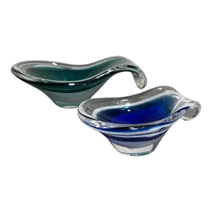 Mid 20th Century Flygsfors Coquille Glass Spoon Bowls - Set of 2