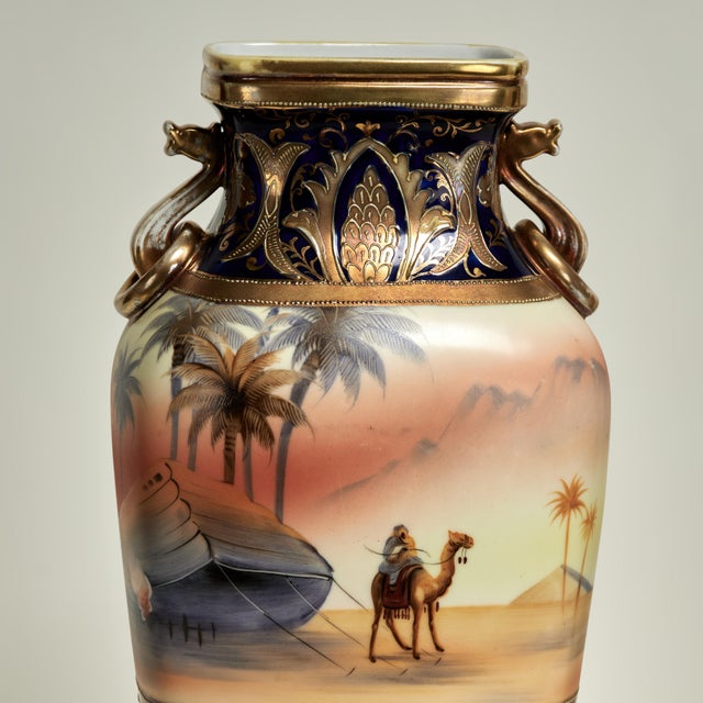 Antique Pair of Noritake Komaru Orientalist Vases For Sale - Image 12 of 17