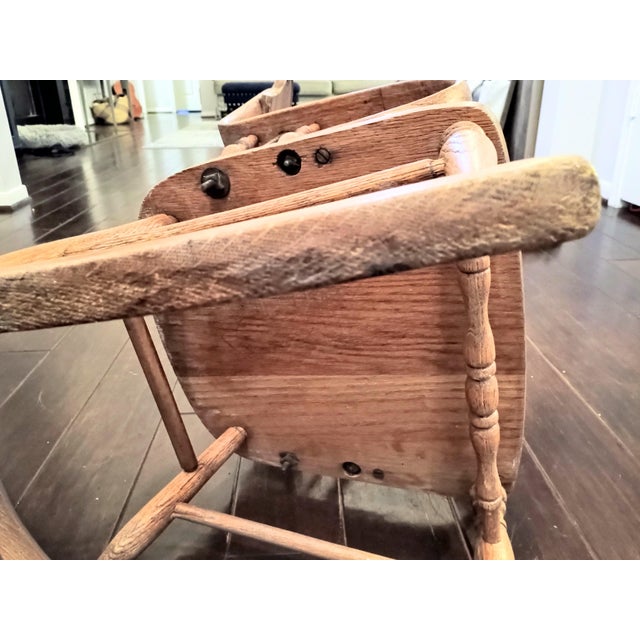 Early 20th Century Antique Child's Oak Rocker For Sale - Image 5 of 16