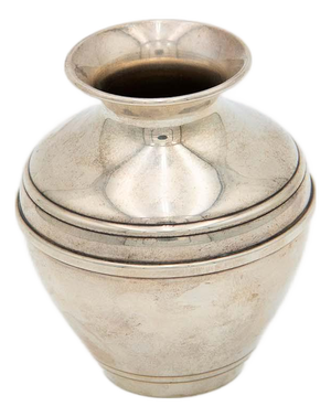 Silver Pot with Stripes
