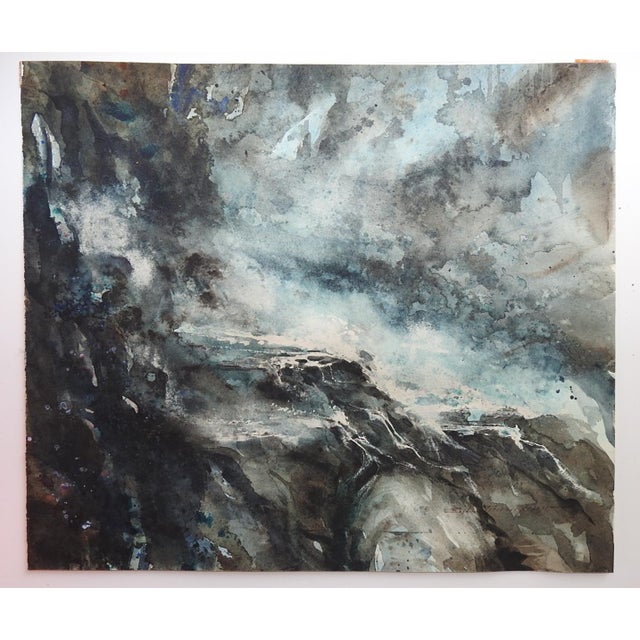 Late 20th Century Impressionist Mountain Stream Watercolor Painting For Sale In Seattle - Image 6 of 7