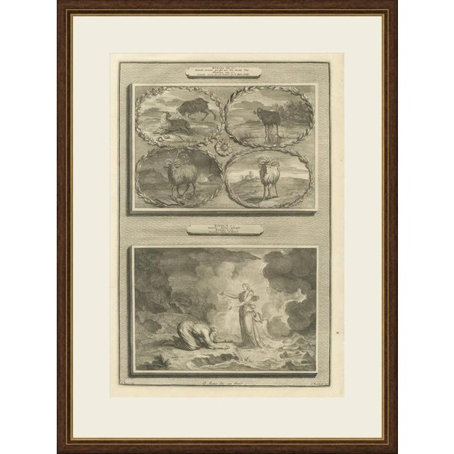 This original copper engraving from pieter mortier's illustrated bible, published in amsterdam circa 1700, shows two old...