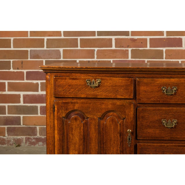 19th Century English Oak Buffet with Five Drawers and Two Doors For Sale In Atlanta - Image 6 of 12
