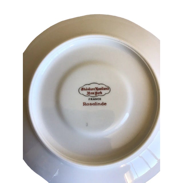 Ceramic Early 20th Century Vintage Theodore Haviland Limoges France Rosalinde Porcelain Saucer Plates - Set of 4 For Sale - Image 7 of 7