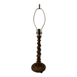 Vintage English Barley Twist Table Lamp For Sale