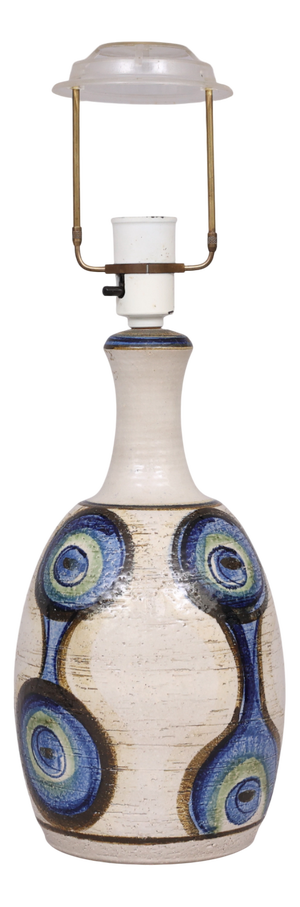 Handmade Glazed Ceramic Table Lamp from Søholm, Denmark, 1960s